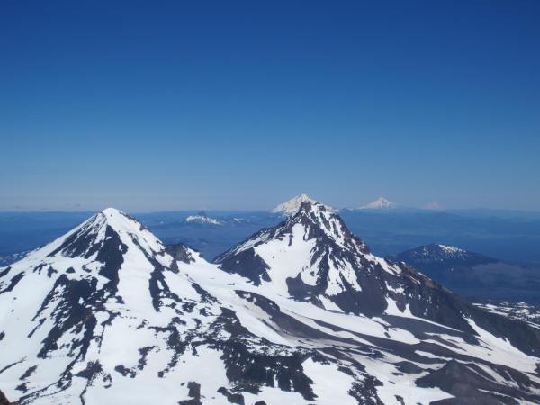 View of Middle Sister North Sister from Summit of South Sister - Picture Taken by Joel Bornzin